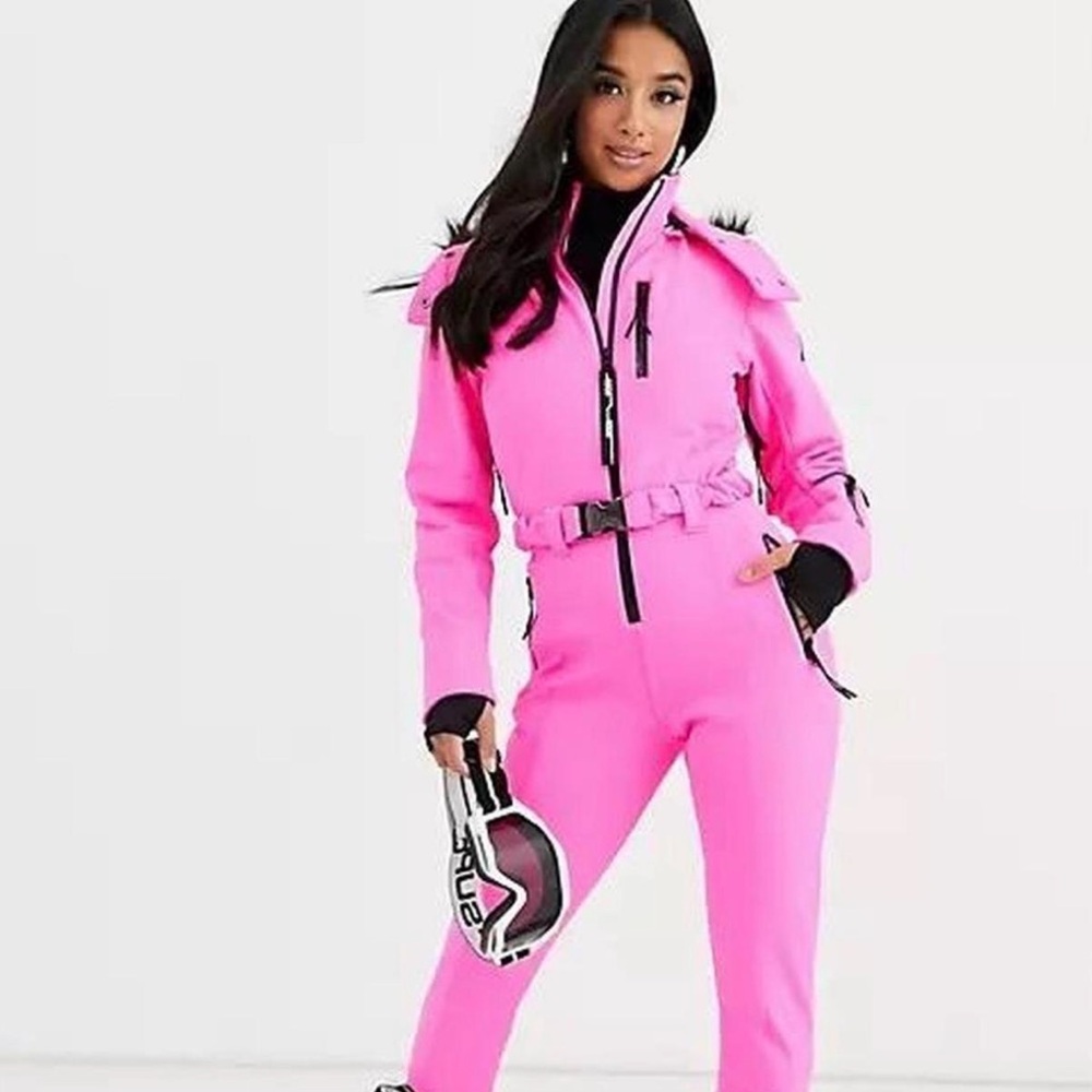 ASOS Neon Hot Pink Skisuit Snow Suit 2 XS Petite